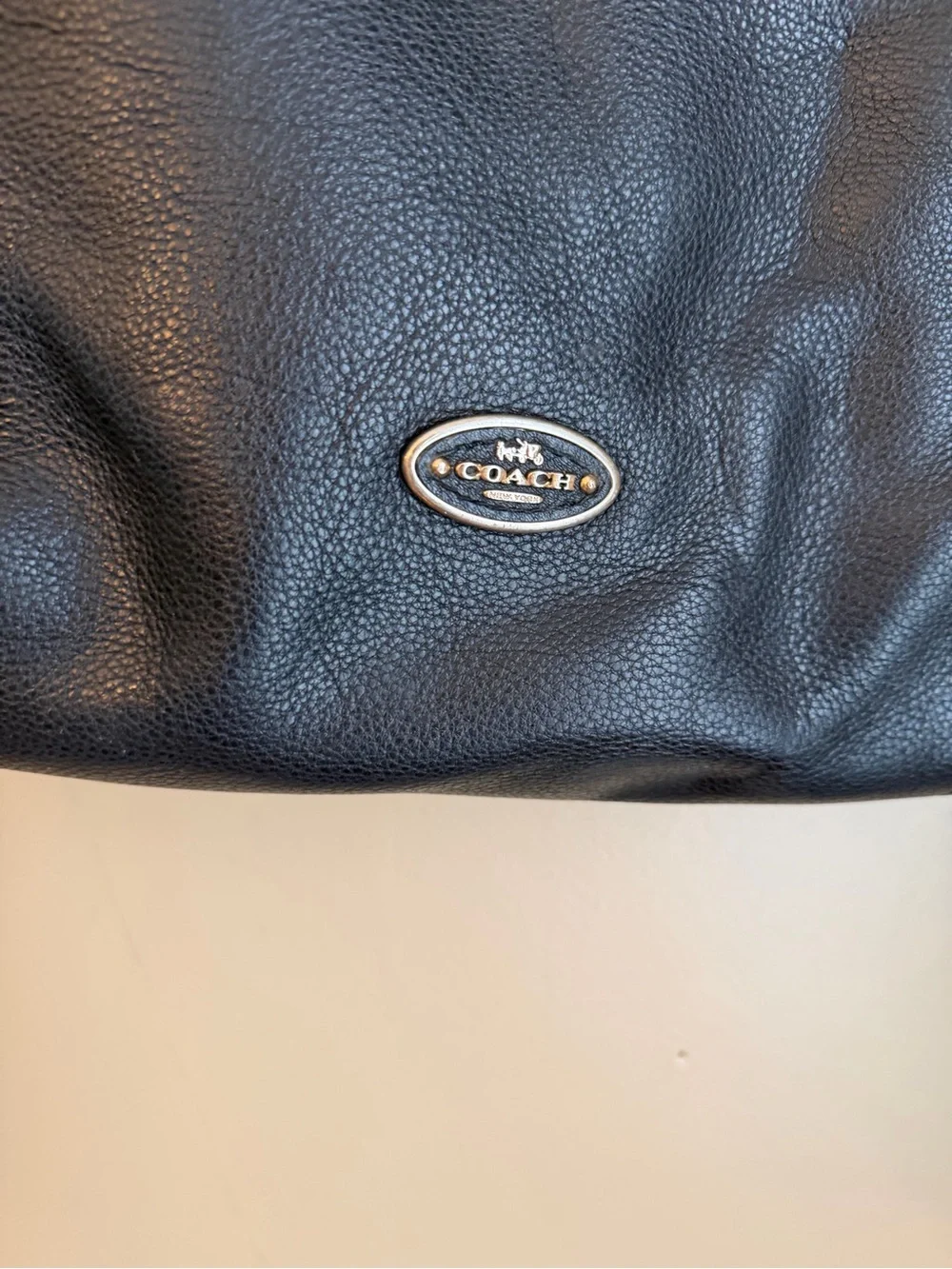 COACH CHICAGO GALLERY HOBO HANDBAG SHOULDER BAG 33436 Black Pebbled Leather